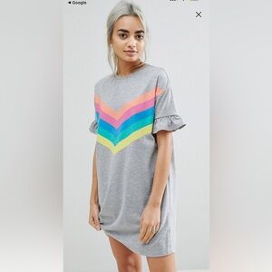 Rainbow Stripe Tshirt Dress